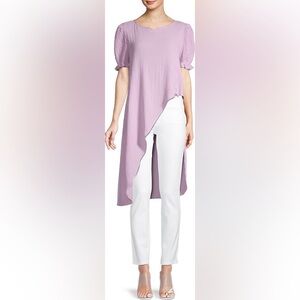 Patrizia Luca Lavender Asymmetrical Sweetheart Tunic
